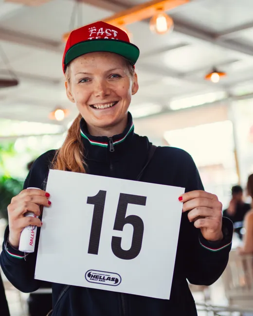 Jasmin Riccius at the start of a rally