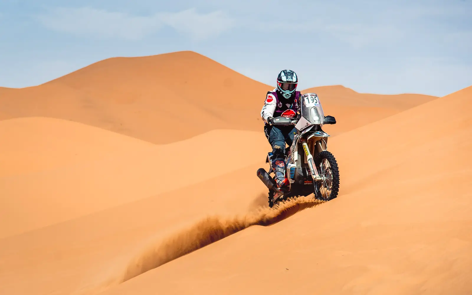 Riding along a dune ridge